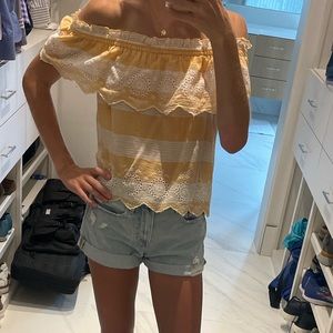 Off shoulder yellow top